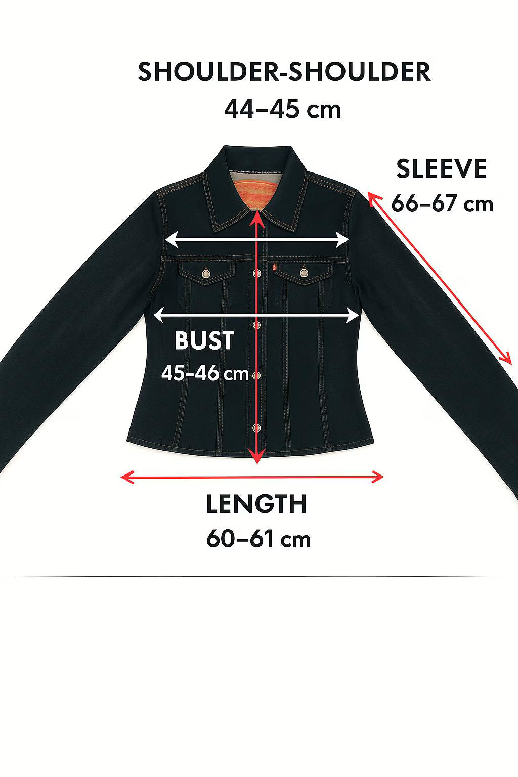 Coated Denim Jean Jacket Dark Wash Slim Fit, Classic Trucker Style, Unisex Small/Medium